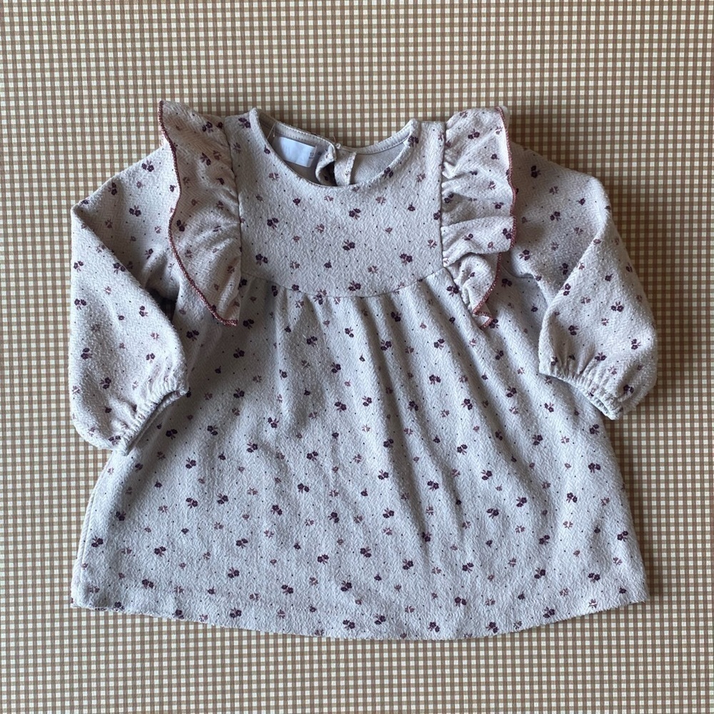 Zara long sleeve prairie girl‎ floral dress. Size 12-18 Months